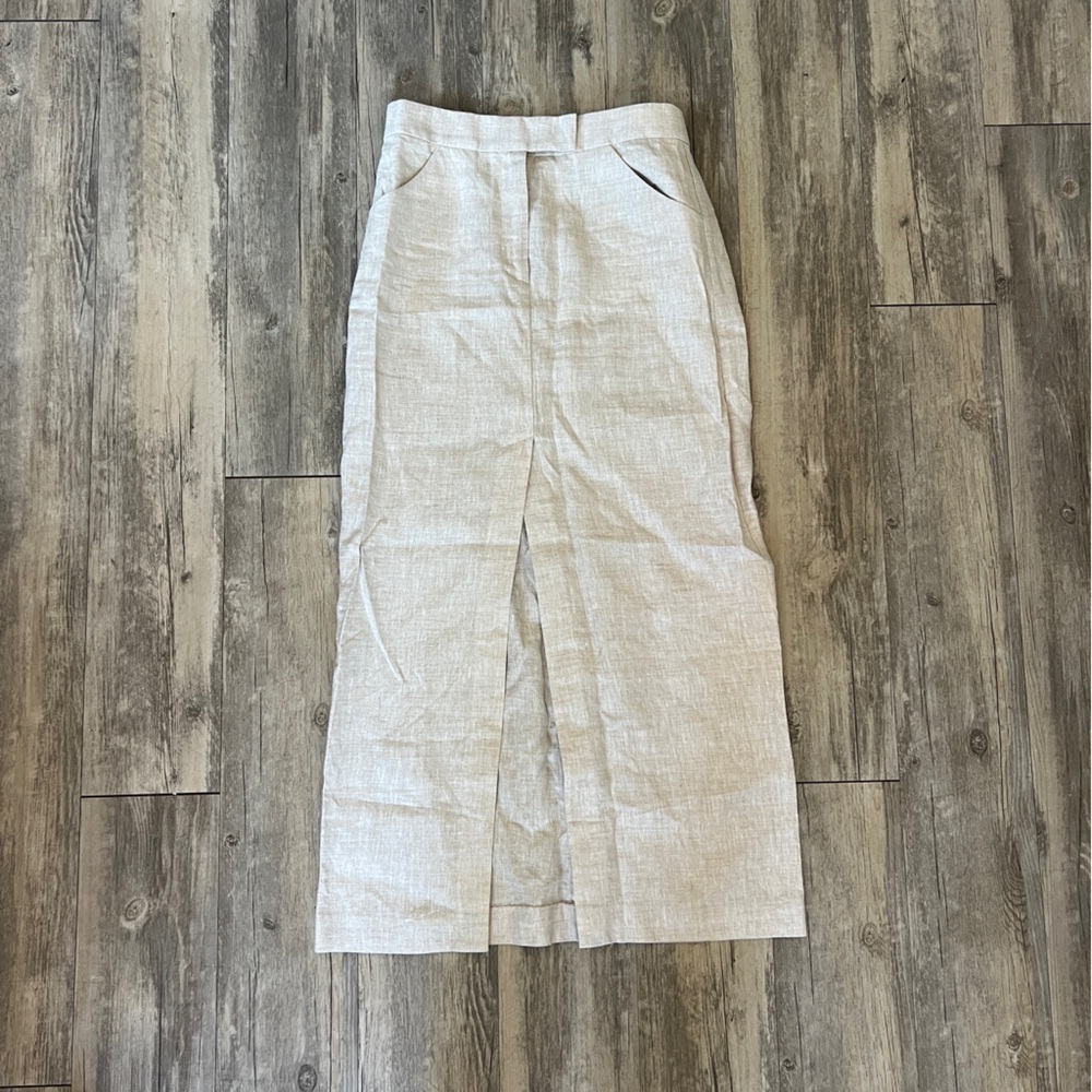 L’Academie from Revolve Orsina Maxi Skirt in Natural Linen Cotton Blend - Picture 6 of 9